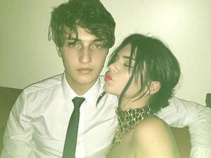 the 22-year-old supermodel Kendall Jenner seemed to have eyes for  Anwar Hadid, the 18-year-old younger brother of her best pals Gigi and Bella Hadid (Source: Kendalljenner / Instagram) 