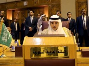 وزير الخارجية السعودي عادل الجبير في اجتماع وزراء الخارجية العرب بمقر جامعة الدول العربية بالقاهرة
