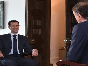 الرئيس السوري بشار الأسد أثناء مقابلة مع قناة NBC الأمريكية
