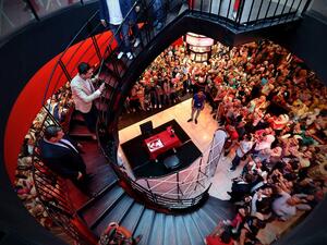 Mohammed during his visit to Cairo's Virgin Megastores. (Facebook)