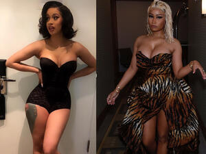 Both women have albums on the Billboard 200 chart this week (Source: iamcardib , nickiminaj / Instagram )