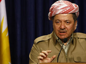President Masoud Barzani brought up the topic of Kurdistan’s relationship with Baghdad while giving a Newroz celebration speech. (AFP/File)