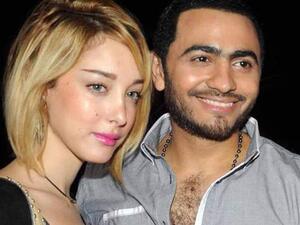 Bassma Boussel with her hubby Tamer Hosny. (Bladna.nl)