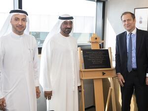 His Highness Sheikh Ahmed Bin Saeed Al Maktoum, Chairman of Dubai Airport Freezone Authority (DAFZA) along with His Excellency Dr. Mohammed Al Zarooni, Director General of DAFZA and Dr. Christoph Thomet, Chief Operating Officer of Richemont Middle East & India, during the inauguration ceremony.
