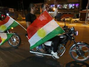 Kurdish flags were seen waving in the northern province amid the playing of Kurdish music and Kurdistan's national anthem (AFP/File Photo)