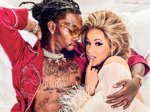 The popular musical artist was decked out in red (Source: iamcardib / Instagram) 