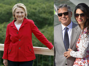George and Amal Clooney held a fundraiser event for US Presidential candidate Hillary Clinton on Saturday. (AFP)