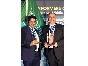 Mr. Khalid Ramadan and Mr. Turki AlMuharib from Bank Al Jazira during the award ceremony in Berlin recently
  Mr. Khalid Ramadan and Mr. Turki AlMuharib from Bank Al Jazira during the award ceremony in Berlin recently