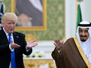 During his first trip to Saudi Arabia last year, President Donald Trump signed a $110 billion arms deal with the Saudis, with options to sell up to $350 billion over a decade (AFP/File)