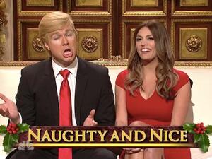 Taram Killam and Cecily as Donald Trump and his wife on SNL. (The Daily Beast)