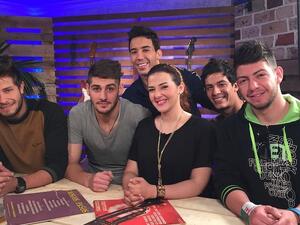 "The 5" with their The X Factor Arabia mentor Donia Samir Ghanem. (File photo)