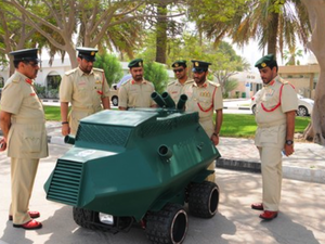 Dubai police view their new remote riot car (source: 7Days)