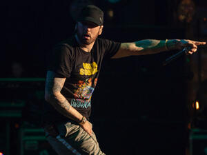 Eminem has come under fire after he used gunshot sounds in his live performance at Bonnaroo music festival.  (Source: Eminem / Instagram) 