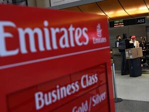 The group reported a 2017-18 half-year net profit of Dh2.3 billion, up 77 percent from last year. (Mark Ralston/ AFP)