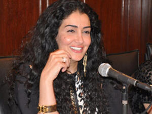 Ghada wearing engagement ring