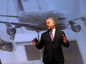 James Hogan, Etihad's current CEO, has been with the company for 10 years and will be leaving his role on July 1, 2017. (AFP/ Karim Sahib)