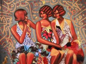 A painting from the Eve exhibition. (Photo: fragment of artwork by Amina Salem)