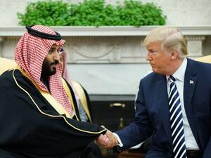 Mohammed bin Salman, Saudi Arabia Crown Prince, and US President Donald Trump. (AFP/ File Photo)