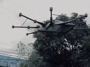 The car, entitled 'Ultralight Aircraft' is loosely based on the design of an unmanned drone. (Daily Mail)