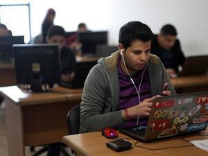 Launched by philanthropist businessmen, the fund aims to revamp the Palestinian education system in an initiative that could ultimately be expanded across the entire Arab world. (AFP/ Mahmud Hams)