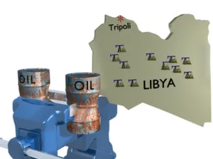 يبلغ إنتاج ليبيا من الخام حاليا نحو 385 ألف برميل يومياً، نزولاً من ذروته التي تجاوزت مليون برميل يومياً