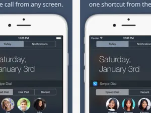 يمكن لمستخدمي أجهزة آيفون الاستفادة من تطبيق Swipe Dial، والذي يتمثّل بويدجيت يتم إضافتها في نافذة اليوم التي تُعرف باسم Today والموجودة في مركز التنبيهات