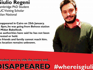 Giulio went missing on January 25, the anniversary of the 2011 uprising. (Twitter)