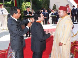 Hani Shaker and Hussein al Jassmi are among those honored with national awards on Morocco’s Youth Day. (Facebook)