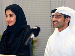 محمد فخرو، مدير إدارة التواصل المجتمعي بمؤسسة قطر ومشاعل النعيمي، رئيس تنمية المجتمع بمؤسسة قطر.