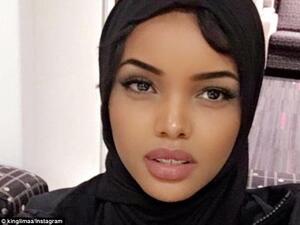 Halima, who was born in a Kenyan refugee camp, donned a hijab and a fur coat for her first trip down the catwalk. (Instagram)