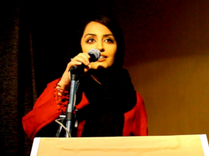 Hila Sedighi was arrested in connection with her cultural activities after being convicted in her absence. (Twitter)