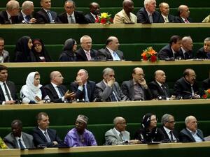 RAN, Tehran : Foreign guests attend the swearing-in ceremony of Iran's new president Hasan Rowhani at the parliament in Tehran on August 4, 2013. The Islamic republic's new president revealed a cabinet lineup of experienced technocrats, aiming to deliver on his promise of saving the economy and engaging the world. AFP PHOTO/ATTA KENARE