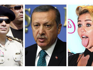 Gen. Abdel Fattah al-Sisi, Recep Tayyip Erdogan and Miley Cyrus acheived 1st, 2nd, and 3rd place respectively in a online poll to nominate the “Person of the Year.” [AlAarabiya.net]