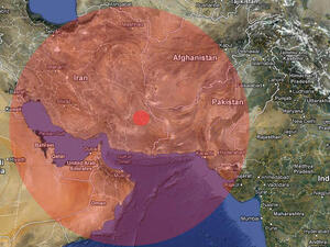 The earthquake struck 86km south east of the city Khash, near the Iran-Pakistan border (Google Maps)