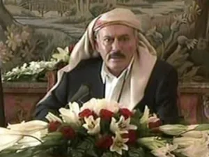 
لقطة عن التلفزيون للرئيس اليمني علي عبدالله صالح