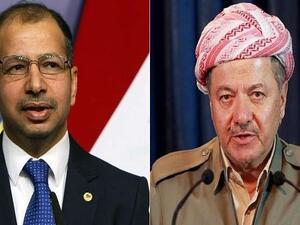 رئيس البرلمان العراقي، سليم الجبوري ورئيس إقليم كردستان مسعود بارزاني