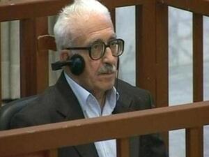 وزير الخارجية العراقي الاسبق طارق عزيز اثناء محاكمته في بغداد 
