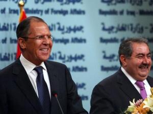 وزير خارجية العراق هوشيار زيباري ونظيره الروسي سيرغي لافروف في بغداد
