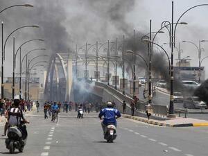 جانب من احتجاجات المتظاهرين في البصرة/ أرشيفية