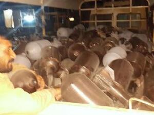 مخبأ للقذائف داخل أحد أحياء مدينة الفلوجة العراقية