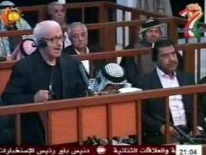 طارق عزيز خلال المحاكمة/ارشيف