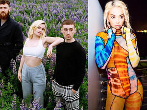 Clean Bandit appear to be working on a song with Rita Ora (Source: ritaora, cleanbandit / Instagram ) 