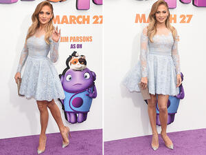 Jenny looked adorable in a blue Zuhair Murad dress at the "Home" film premiere. (Image: Thewrap.com)