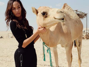 Victoria’s Secret model is in Abu Dhabi for Etihad Airways’ 15th birthday (Source: joansmalls - Instagram)