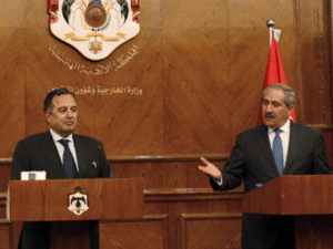 جودة في مؤتمر صحافي مشترك عقده مع نظيره المصري نبيل فهمي