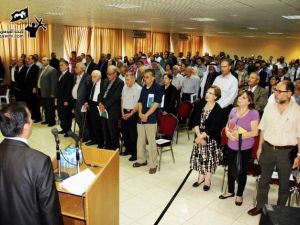 جانب من حفل تأبين المفكر القومي ناجي علوش الذي نظمته لائحة القومي العربي 