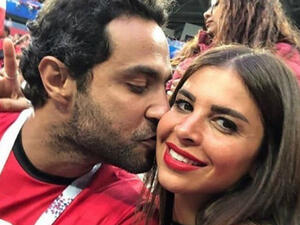 Karim Fahmi expressed his anger on the unjustified attack on him after a picture for him kissing his wife before the match was shared on social media. (Source: karimfahmiofficial - Instagram)