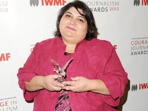 This file photo taken on October 29, 2012 shows Honoree Khadija Ismayilova attending the 2012 Courage in Journalism Awards hosted by the International Women's Media Foundation held at the Beverly Hills Hotel, California. (AFP/Getty Images/Jason Merritt) This file photo taken on October 29, 2012 shows Honoree Khadija Ismayilova attending the 2012 Courage in Journalism Awards hosted by the International Women's Media Foundation held at the Beverly Hills Hotel, California. (AFP/Getty Images/Jason Merritt)