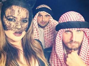 The controversial Instagram picture labelled "Sheikh Pussy" that Khloe posted last Halloween. (Image: Instagram)