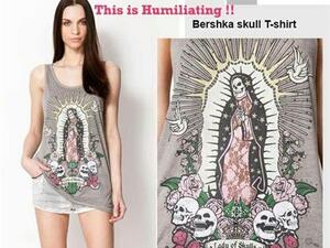 Bershka T-shirt graphic depicting Santa Muerte was confused with a picture of the Virgin Mary (Daily Star)